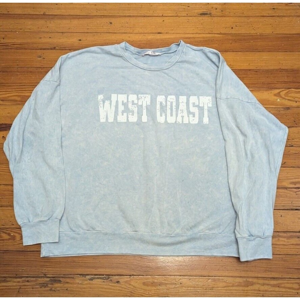 BLUE BLUSH LOS ANGELES CROP LONG SLEEVE WEST COAST SOFT TOP WOMEN'S SZ S